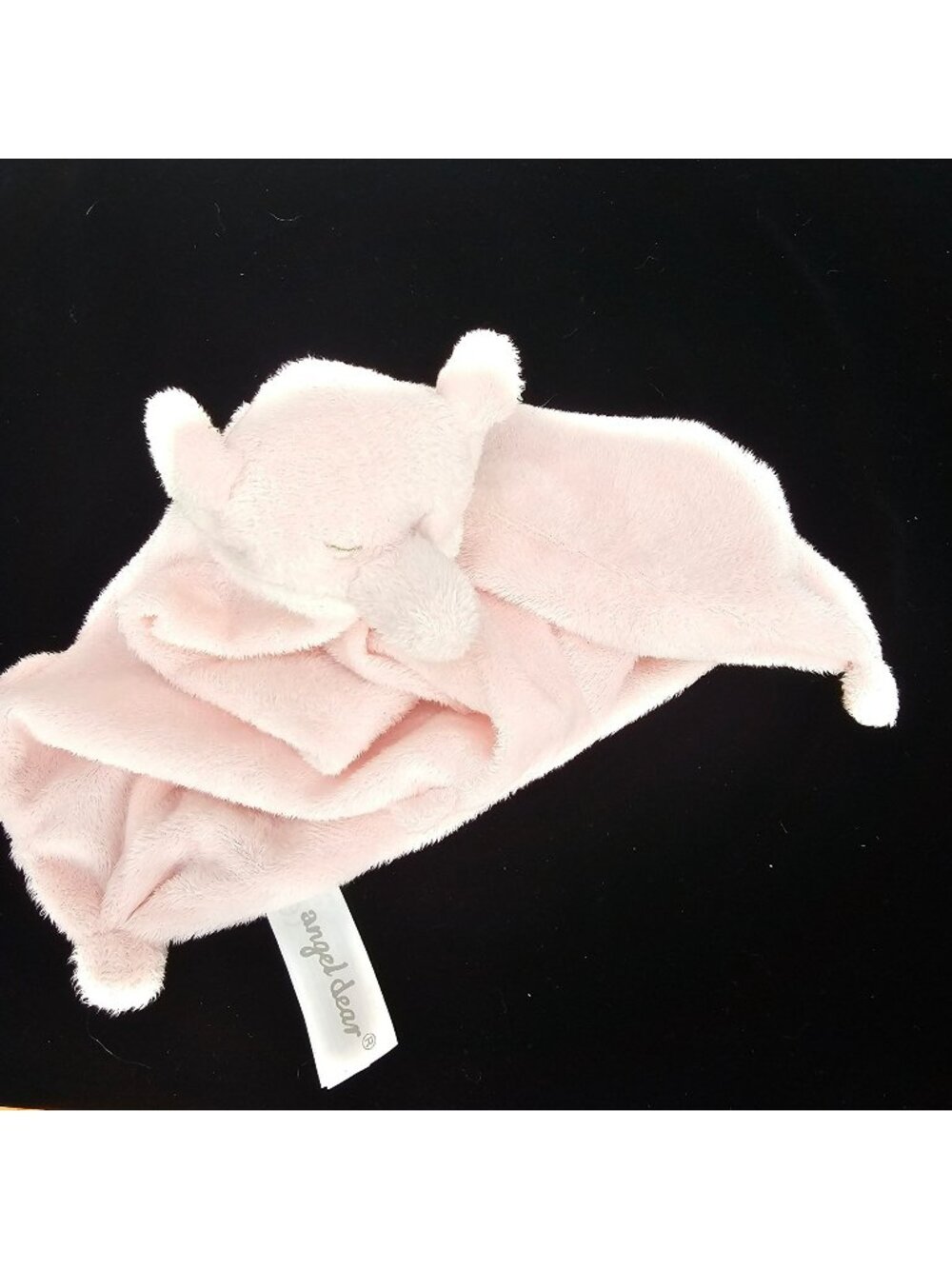 Angel Dear Pink Elephant Lovey Security Blanket Soft Plush Baby Comforter 13"x13